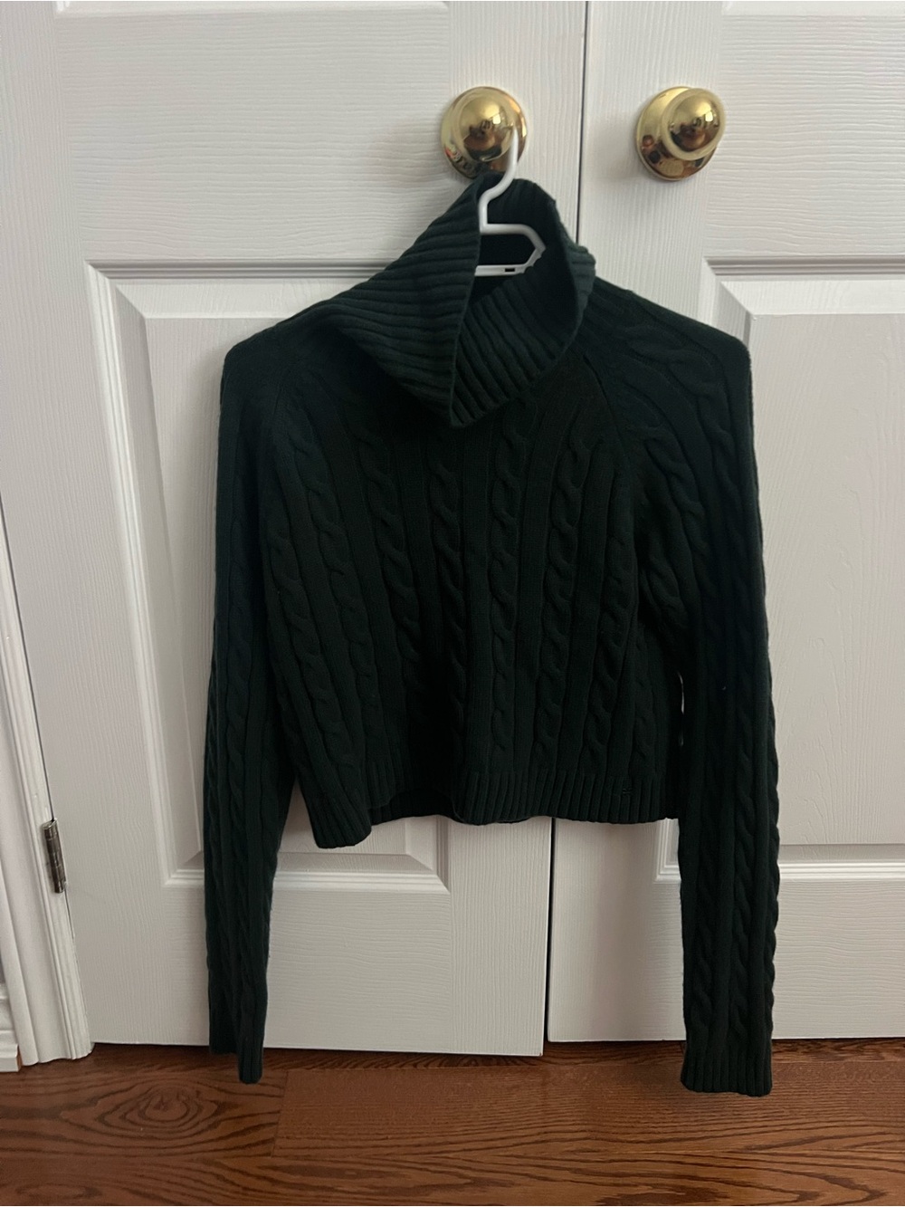 Aritzia Sunday’s Best Cable Knit Wool Turtleneck Sweater – Dark Green 🌲